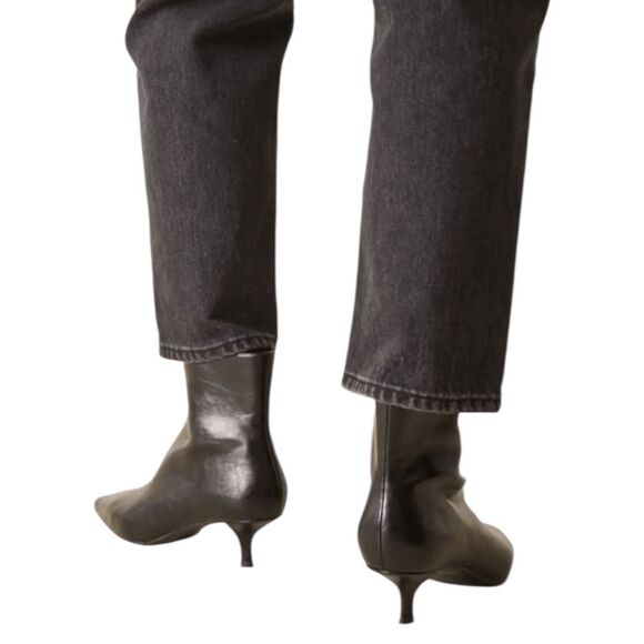 Mango MNG Pointed Toe Kitten Heel Ankle Boots Black Women Size 39/8.5 NWT - Picture 2 of 8